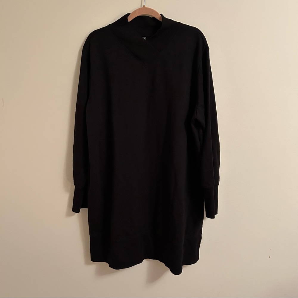 Joe Fresh Black Long Sleeve High v neck Swestshirt Dress size 2X women NWOT!